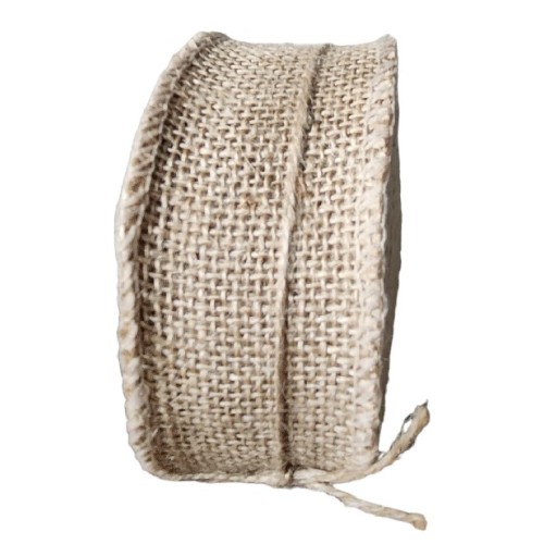 Stuha jutová 10m šíře 5cm, přírodní