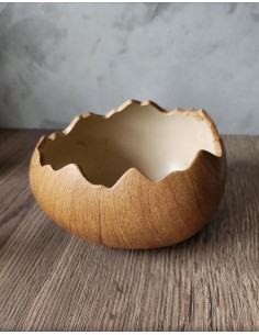 Keramická skořápka dekor dřevo,velká