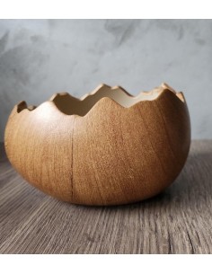 Keramická skořápka dekor dřevo,velká 2