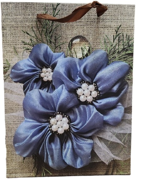 Dárková taška květy modré