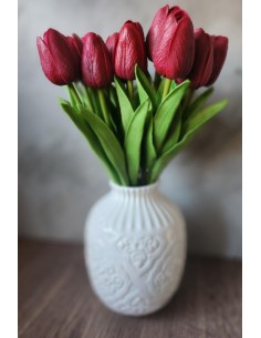 Tulipán 1 ks, pěnový 32cm tmavě červený