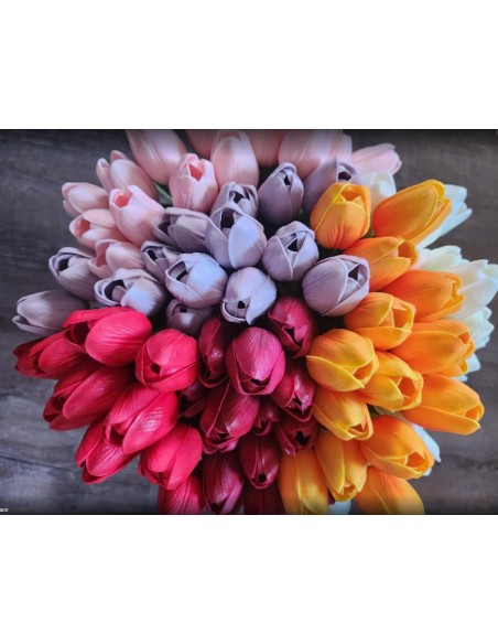 Tulipán 1 ks, pěnový 32cm sv.růžový