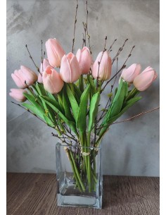 Tulipán 1 ks, pěnový 32cm sv.růžový 2