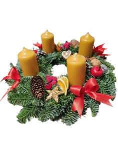 Adventní věnec-svíčky medové barvy-k dodání od 19.11.2025