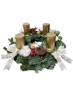 Adventní věnec zlaté svíčky-k dodání od 19.11.2025
