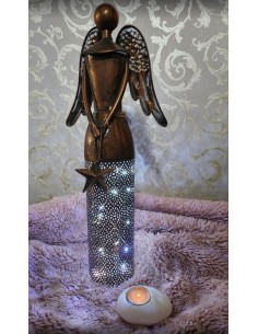 Anděl kovový měděný s hvězdičkou, výška 53cm