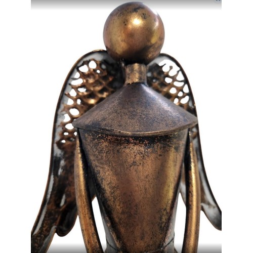 Anděl kovový měděný s hvězdičkou, výška 53cm