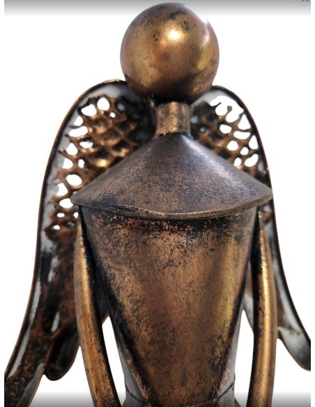 Anděl kovový měděný s hvězdičkou, výška 53cm