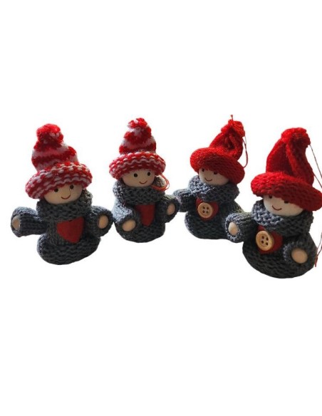 Figurky ve svetříku k zavěšení, 7cm, 4ks