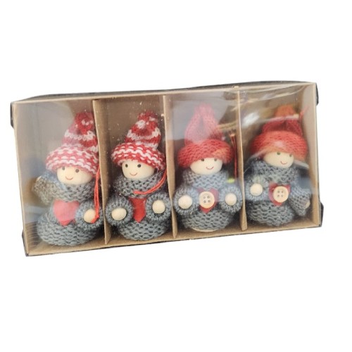 Figurky ve svetříku k zavěšení, 7cm, 4ks