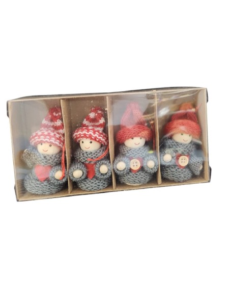Figurky ve svetříku k zavěšení, 7cm, 4ks