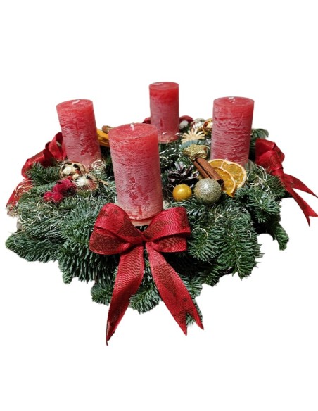 Adventní věnec-červené svíčky-k dodání od 19.11.2025
