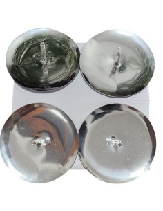 Bodce pod svíčky o průměru 5cm, 4ks, stříbrné lesklé