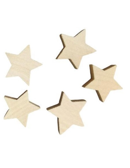 Dřevěná hvězda  přírodní, 3,5cm, silnější