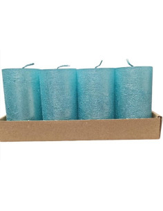 Adventní svíčky tyrkysové strukturované, sada 4ks