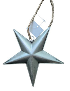 Hvězda kov pěticípá tmavě stříbrná 17x 16x 3,5cm