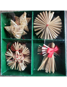 Slaměné ozdoby box 4-6cm, 12ks