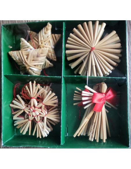 Slaměné ozdoby box 4-6cm, 12ks