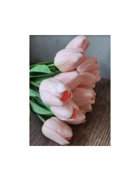 Tulipán 1 ks, pěnový 32cm sv.růžový