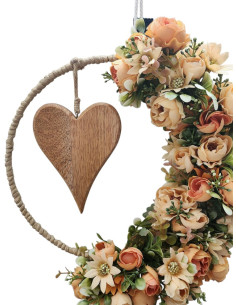 Věnec s dřevěným srdcem 2