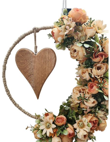 Věnec s dřevěným srdcem
