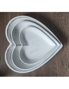 Srdce tác dřevo sada 3ks 2