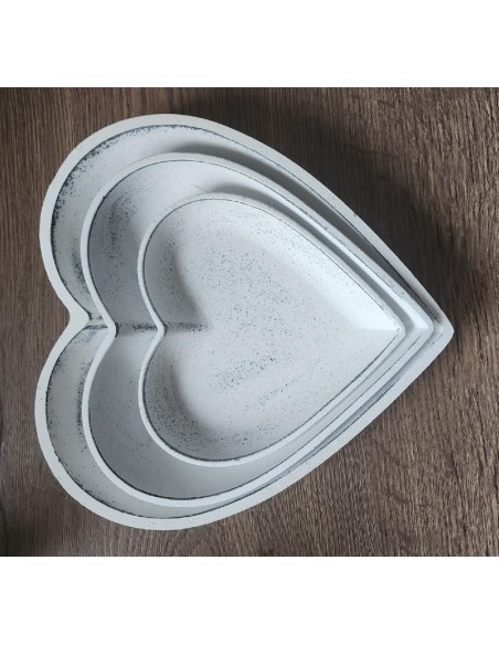 Srdce tác dřevo sada 3ks