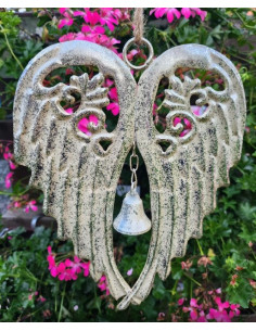 Andělská křídla kovová stříbrná, závěs, 2 velikosti 2