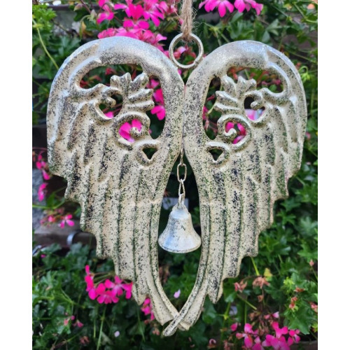 Andělská křídla kovová stříbrná, závěs, 2...