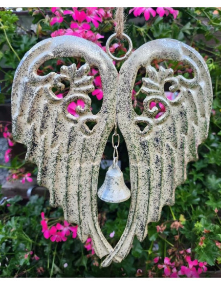 Andělská křídla kovová stříbrná, závěs, 2 velikosti