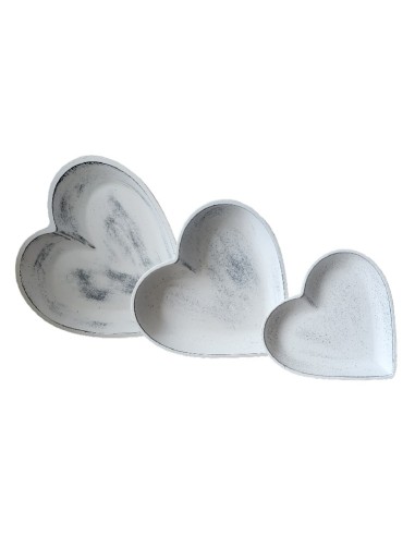 Srdce tác dřevo sada 3ks