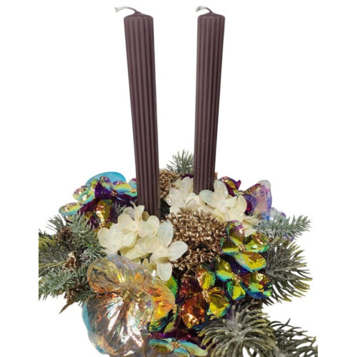 Svícen v betonové nádobě, 2 svíčky