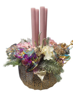 Adventní svícen v betonové nádobě