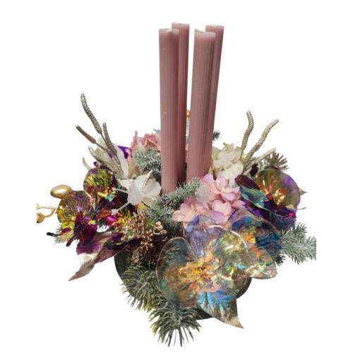 Adventní svícen v betonové nádobě