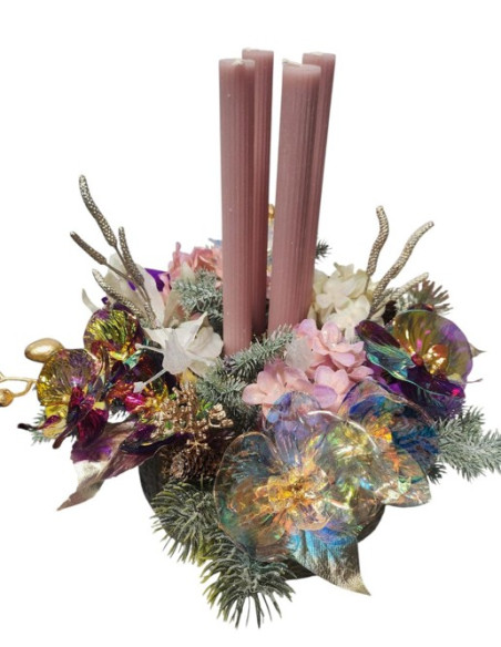 Adventní svícen v betonové nádobě