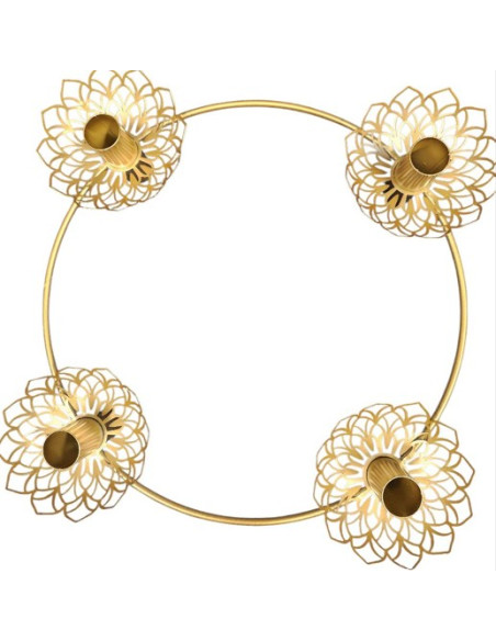 Adventní svícen kov, šampáň zlatá