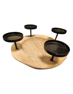 Teakový adventní svícen 2