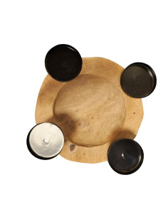 Teakový adventní svícen