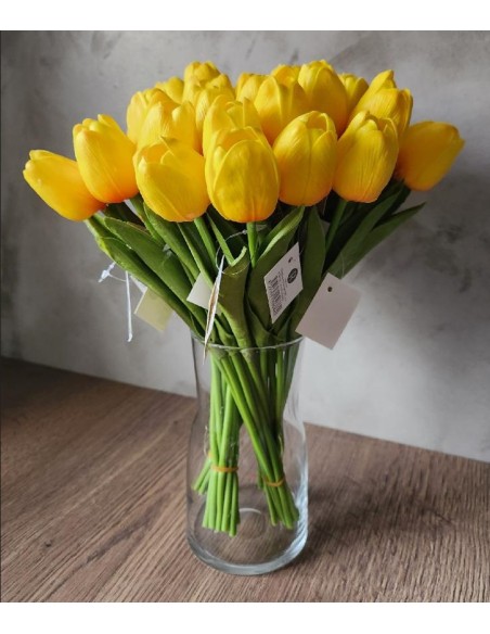 Tulipán 1 květ pěnový 32cm žlutý