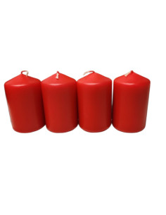 Adventní svíčky červené, 40x65mm, 4ks