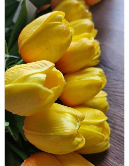 Tulipán 1 květ pěnový 32cm žlutý