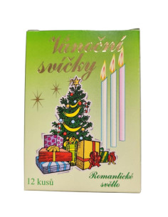 Vánoční svíčky červené,12ks 2