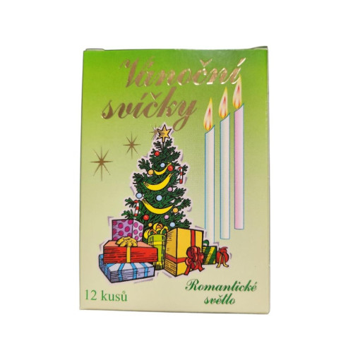 Vánoční svíčky červené,12ks