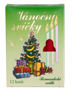 Vánoční svíčky červené,12ks