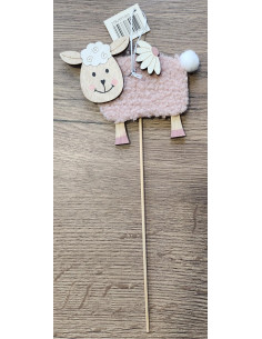 Růžová ovečka s kytičkou, zápich 2