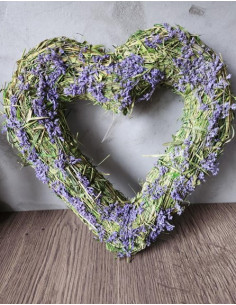 Srdce trávové s levandulí, 29cm