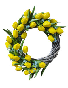 Jarní věnec s tulipány