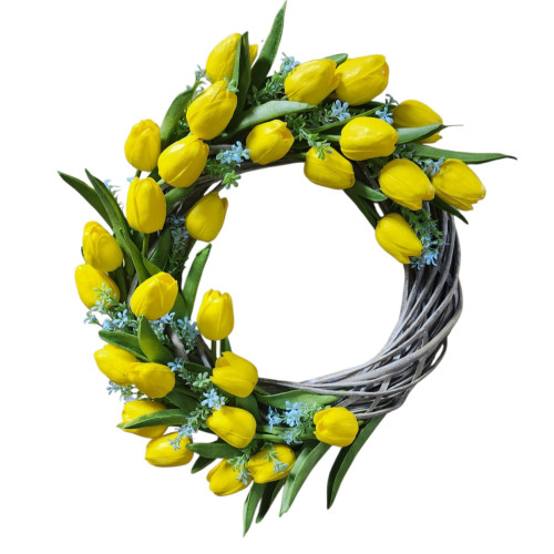 Jarní věnec s tulipány