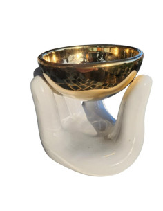 Aromalampa keramická bílá, tvar ruka