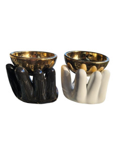 Aromalampa keramická černá, tvar ruka 2